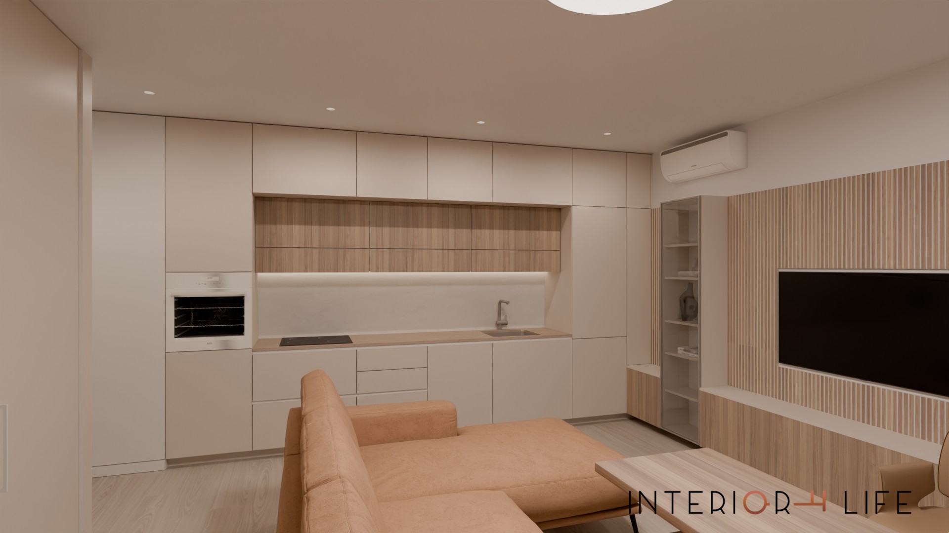 Šviesus minimalistinis būstas darbui ir gyvenimui, Vilnius 1